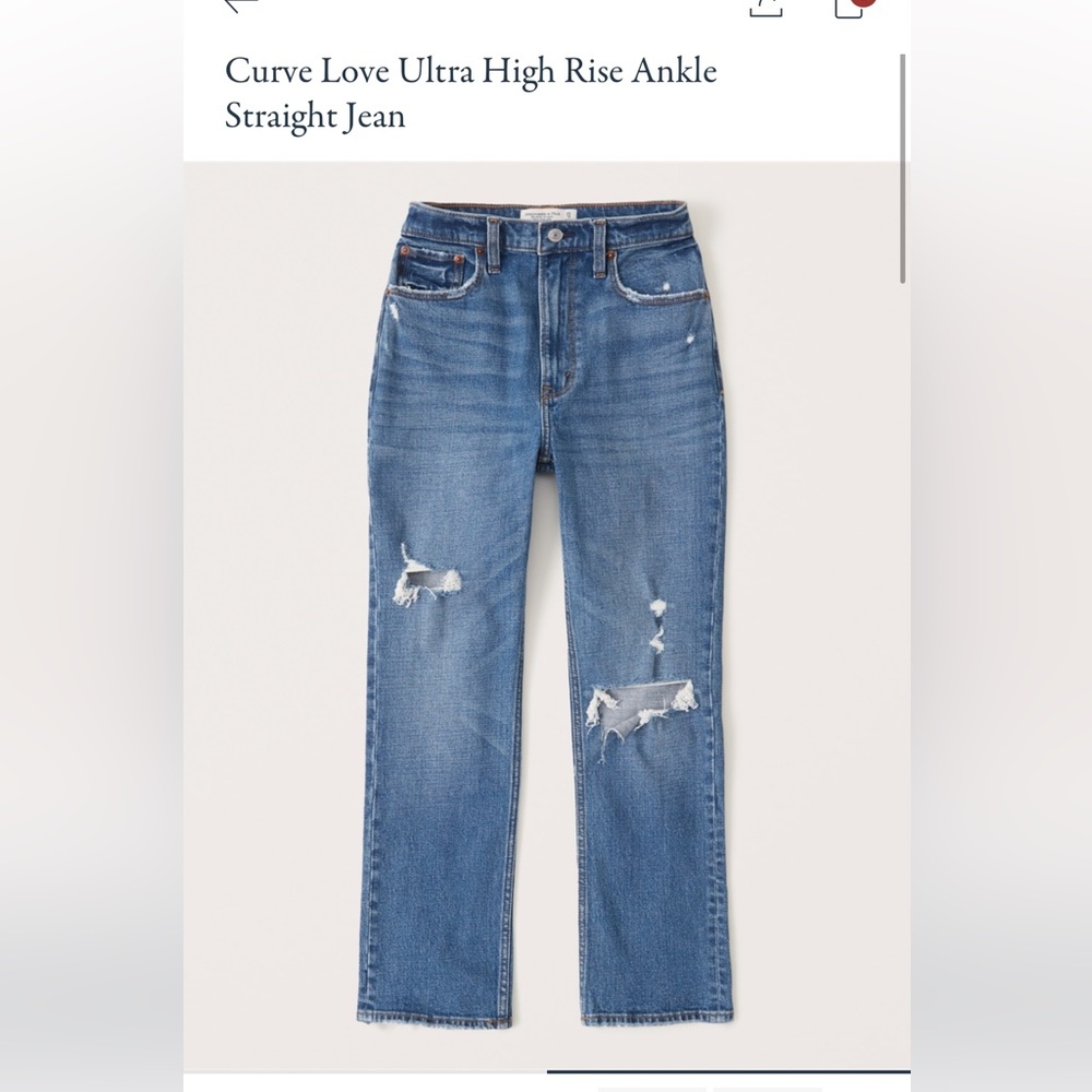 Abercrombie Curve Love Ultra High Rise Ankle Straight Jeans